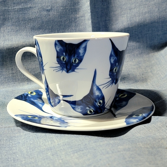 Rare KATIE EARY for Ikea GILTIG CAT Cup & Saucer - Picture 3 of 6